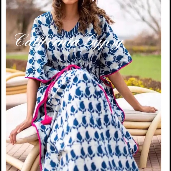 Kaftan Bohemian Chic Maxi Coverup Dress - Picture 6 of 9